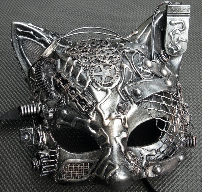 One-of-a-kind Cat Steampunk/Cyborg Mask $49 #2